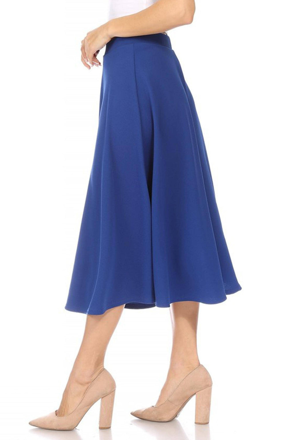 Women's Solid Basic Casual Midi Skirt