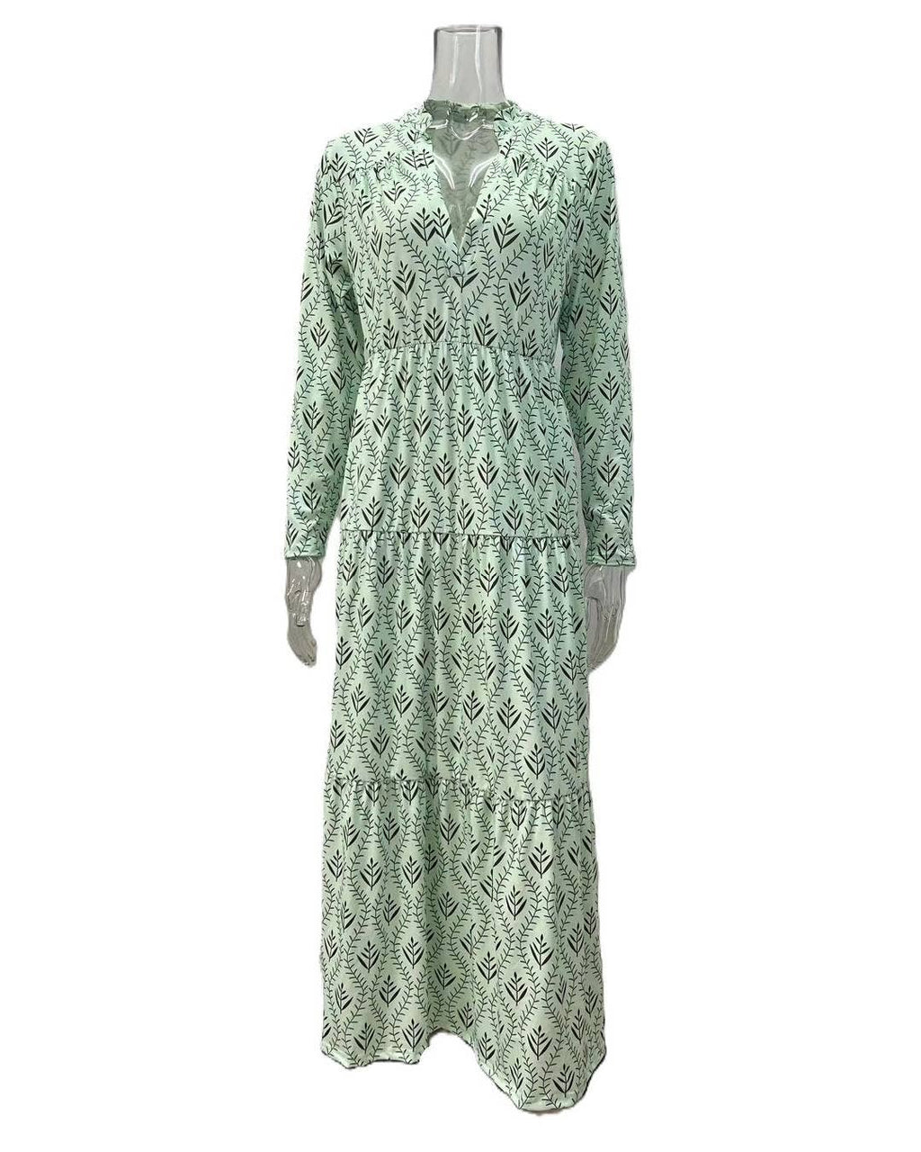 Vintage Print Fashion Maxi Dress