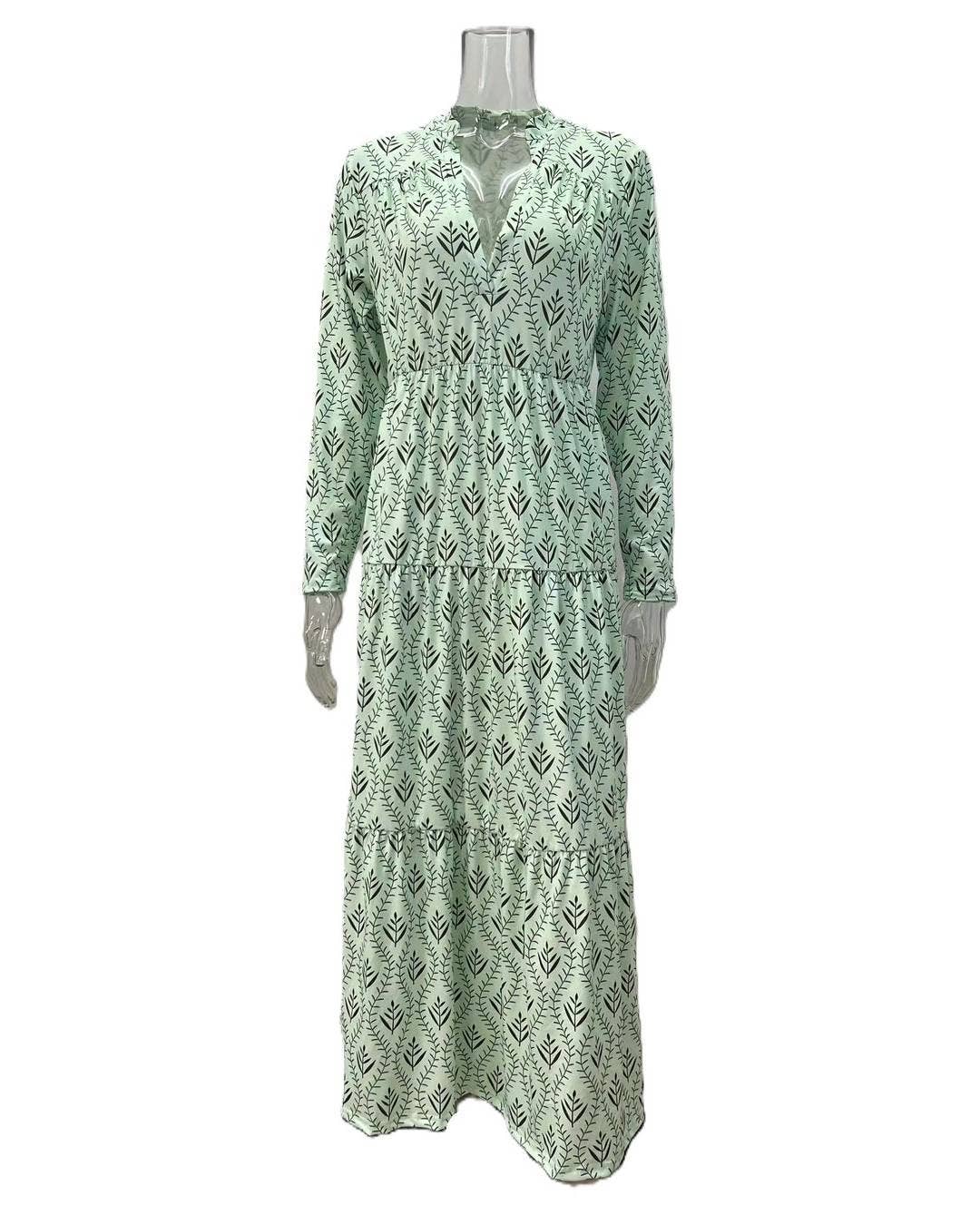 Vintage Print Fashion Maxi Dress