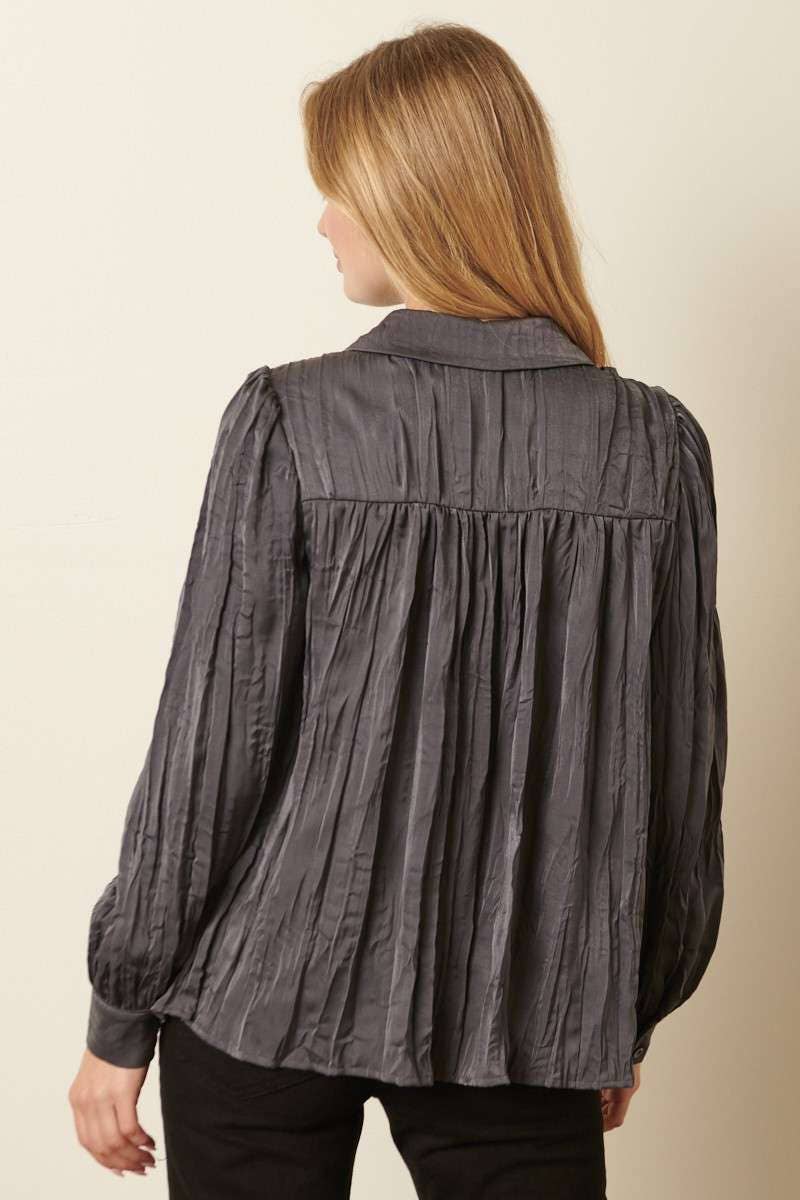 CRINKLE SATIN SHIRT