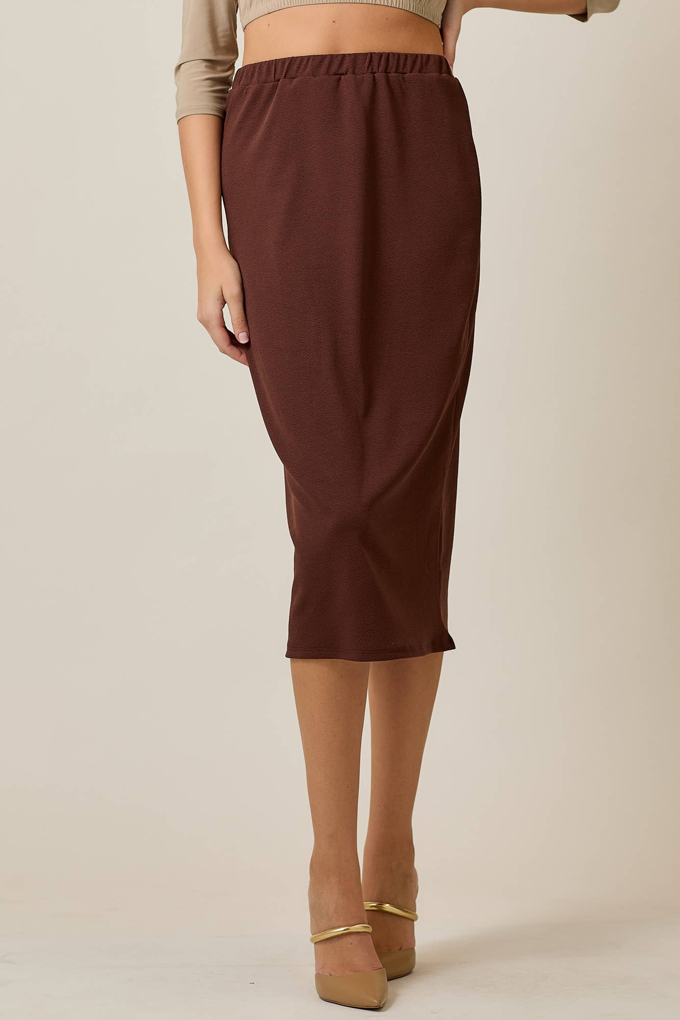 PLUS SIZE KNEE LENGTH PENCIL SKIRT -MODEST 31-INCH  -CS33770