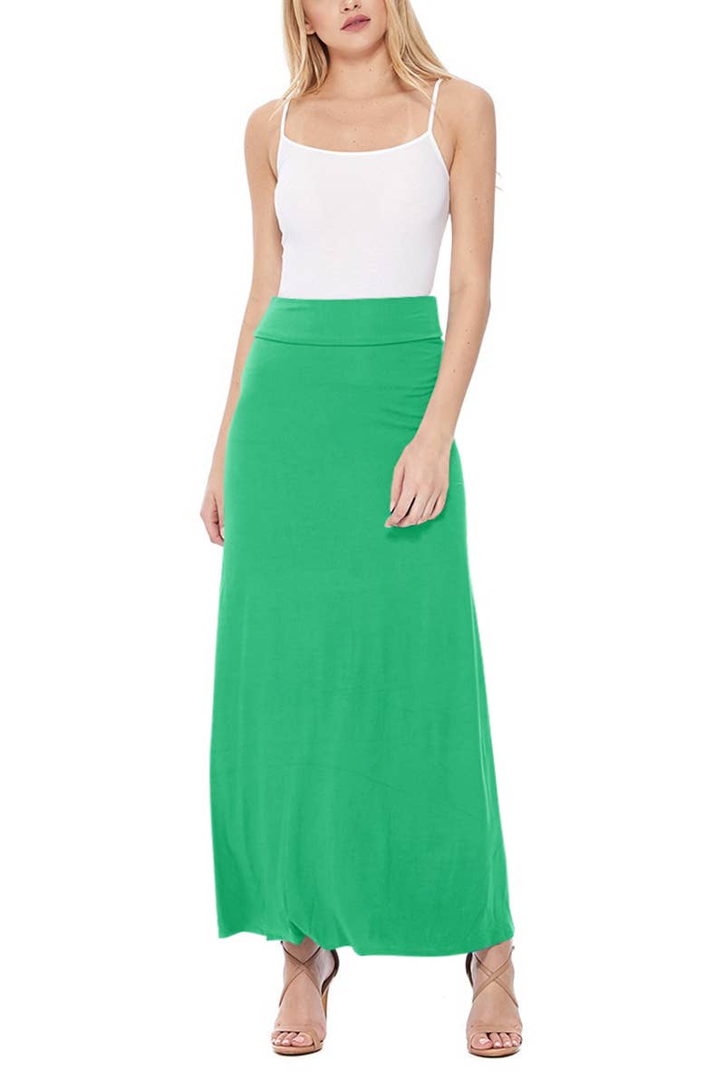 Women's Casual Relaxed Fit Solid Maxi Skirt (Open Pack)
