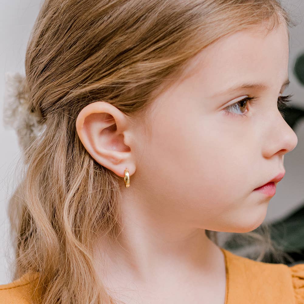 Rounded Classic 9mm Girls Hoop Earrings - Sterling Silver