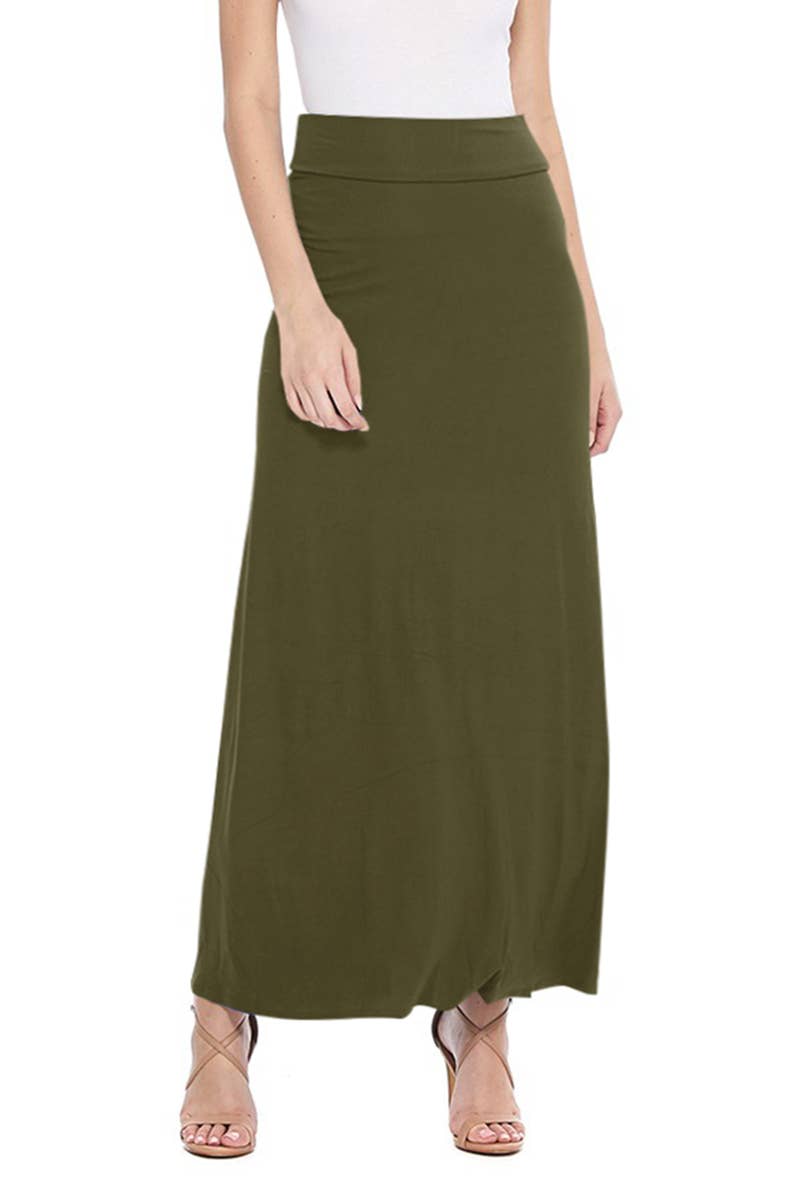 Women's Maxi Length Loose Fit Solid Skirt