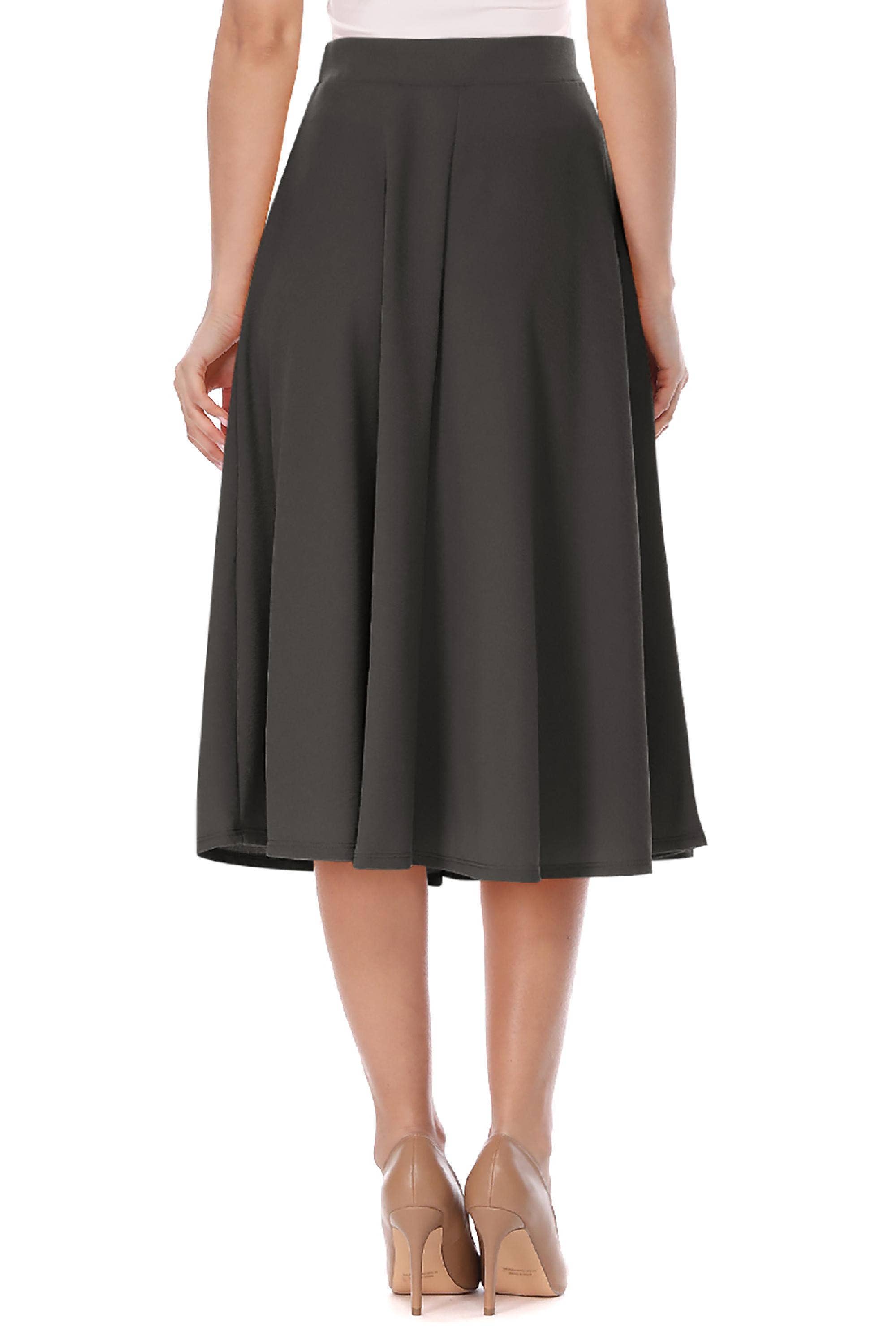 Women's Solid Basic Casual Midi Skirt