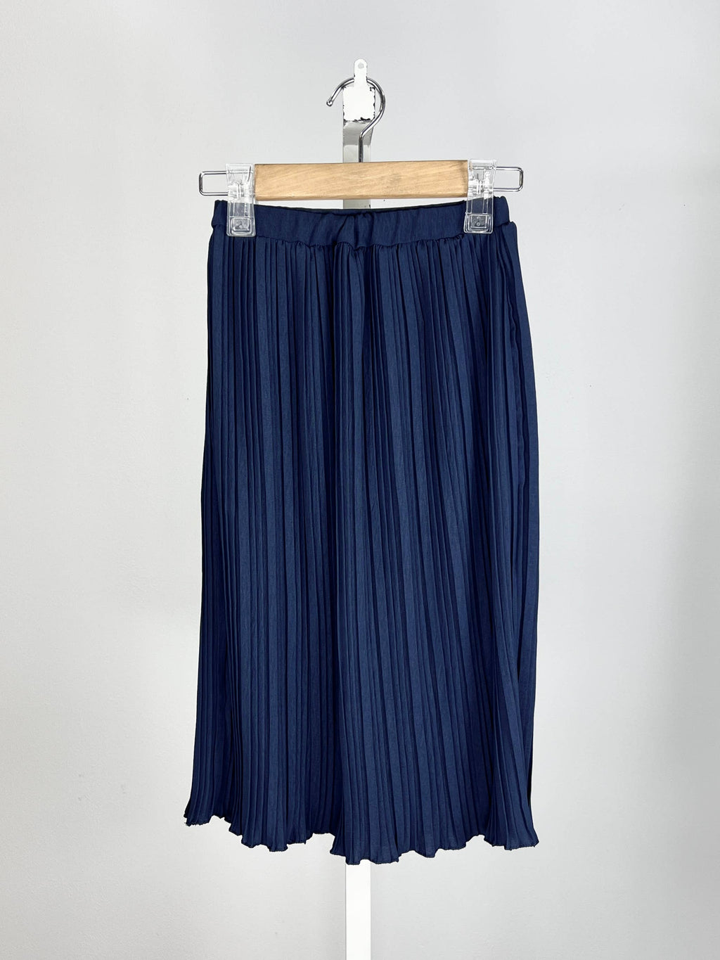 Long pleated skirt with elastic waistband for girls: Bleu ciel