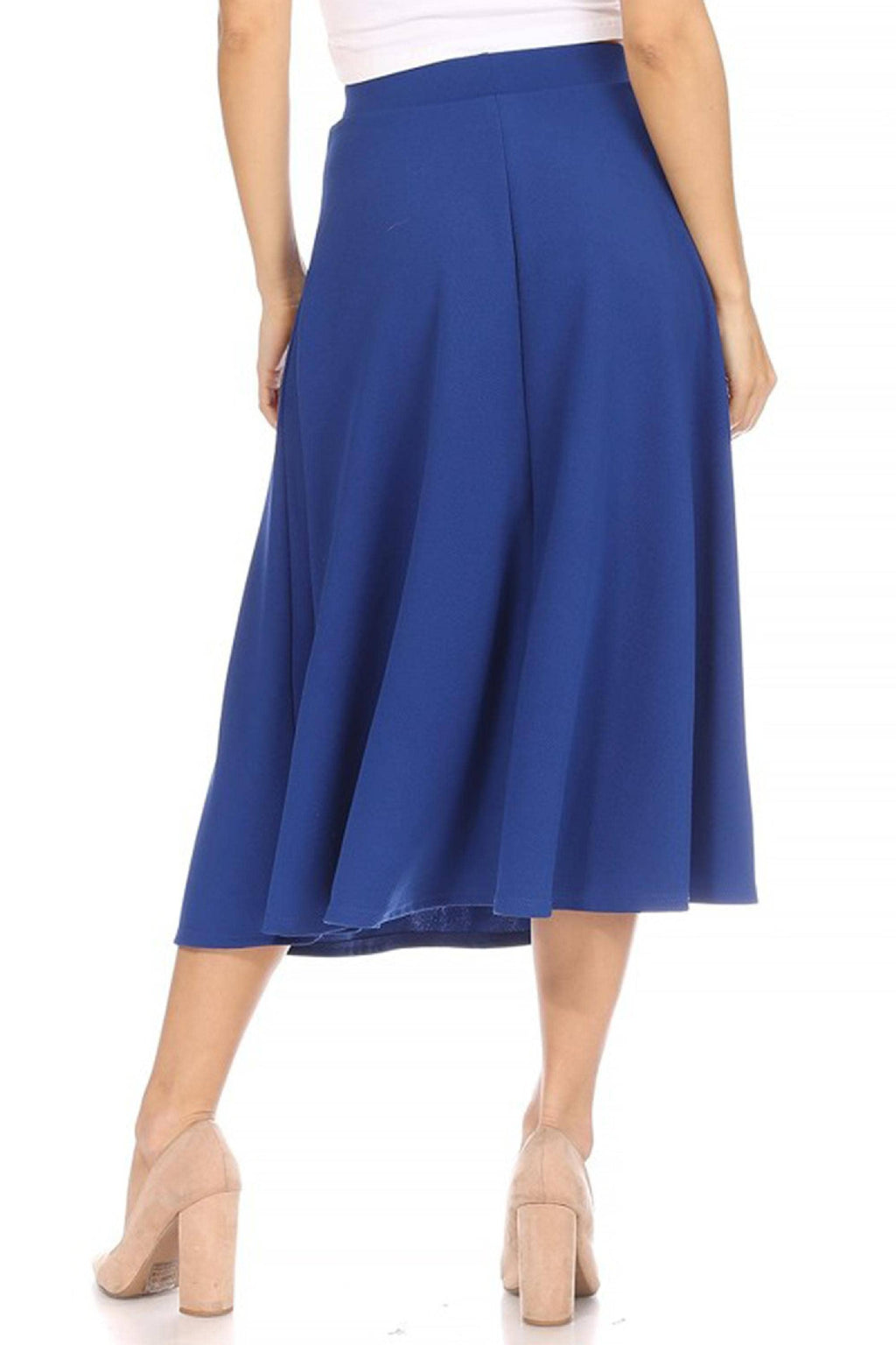 Women's Solid Basic Casual Midi Skirt