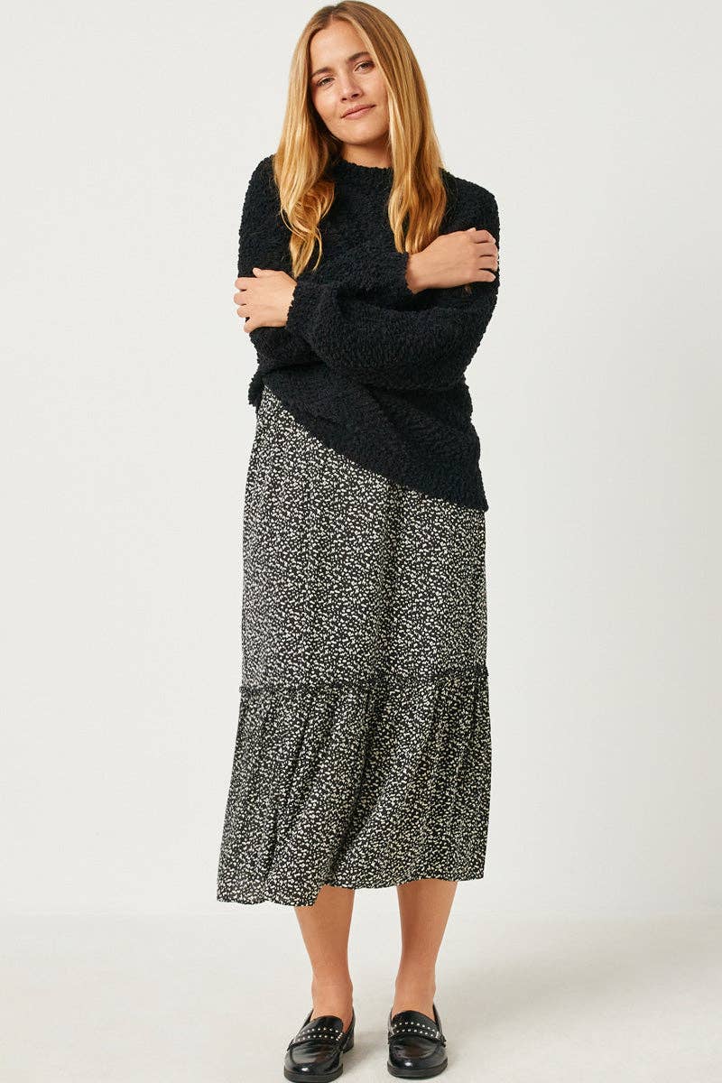 Womens Popcorn Knit Pullover Sweater