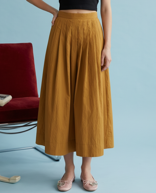 JOS1020 Elegant Pleated Midi Skirt
