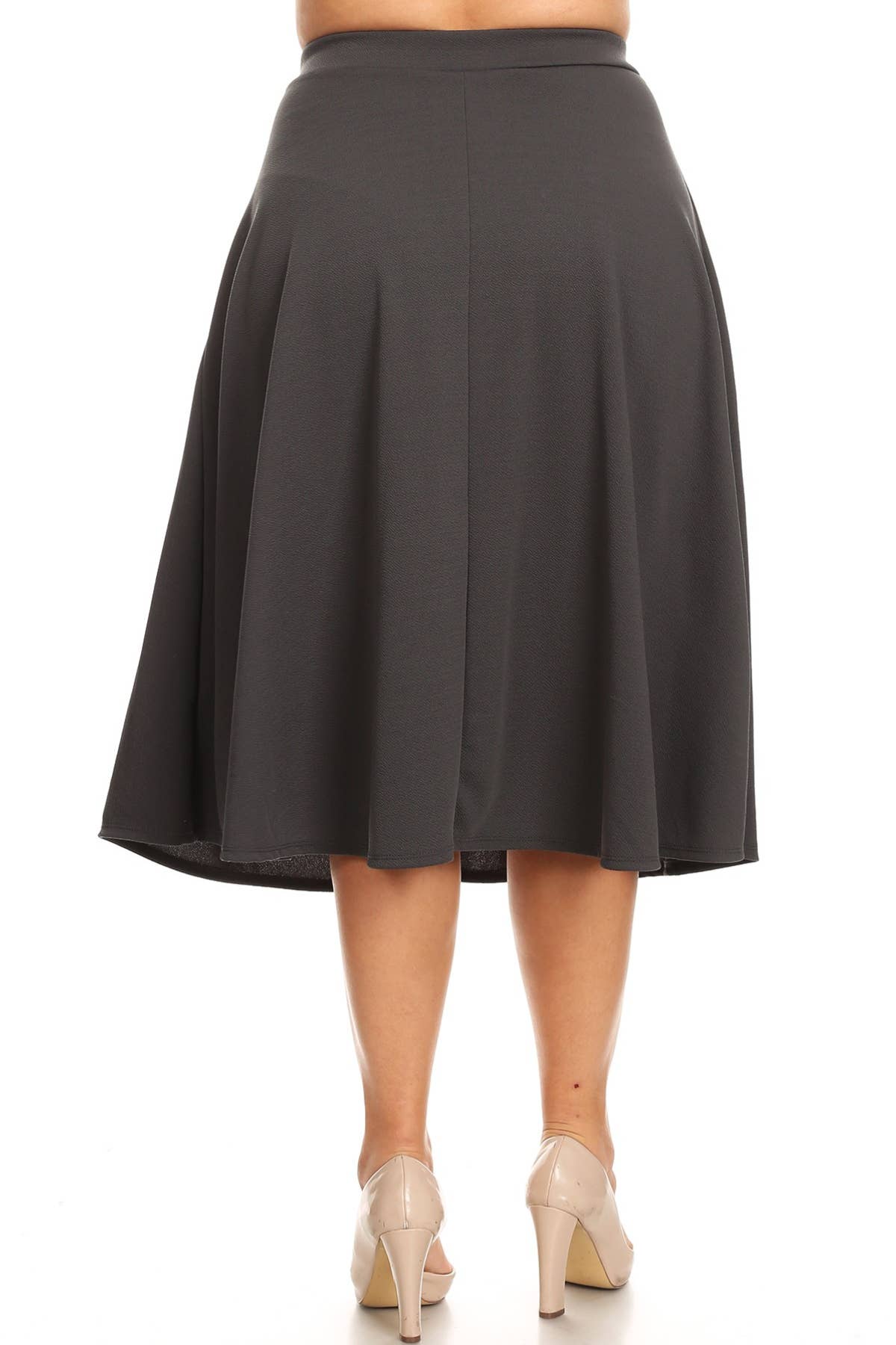 Women's Plus Size Casual Solid Midi Skirt (Open Pack)