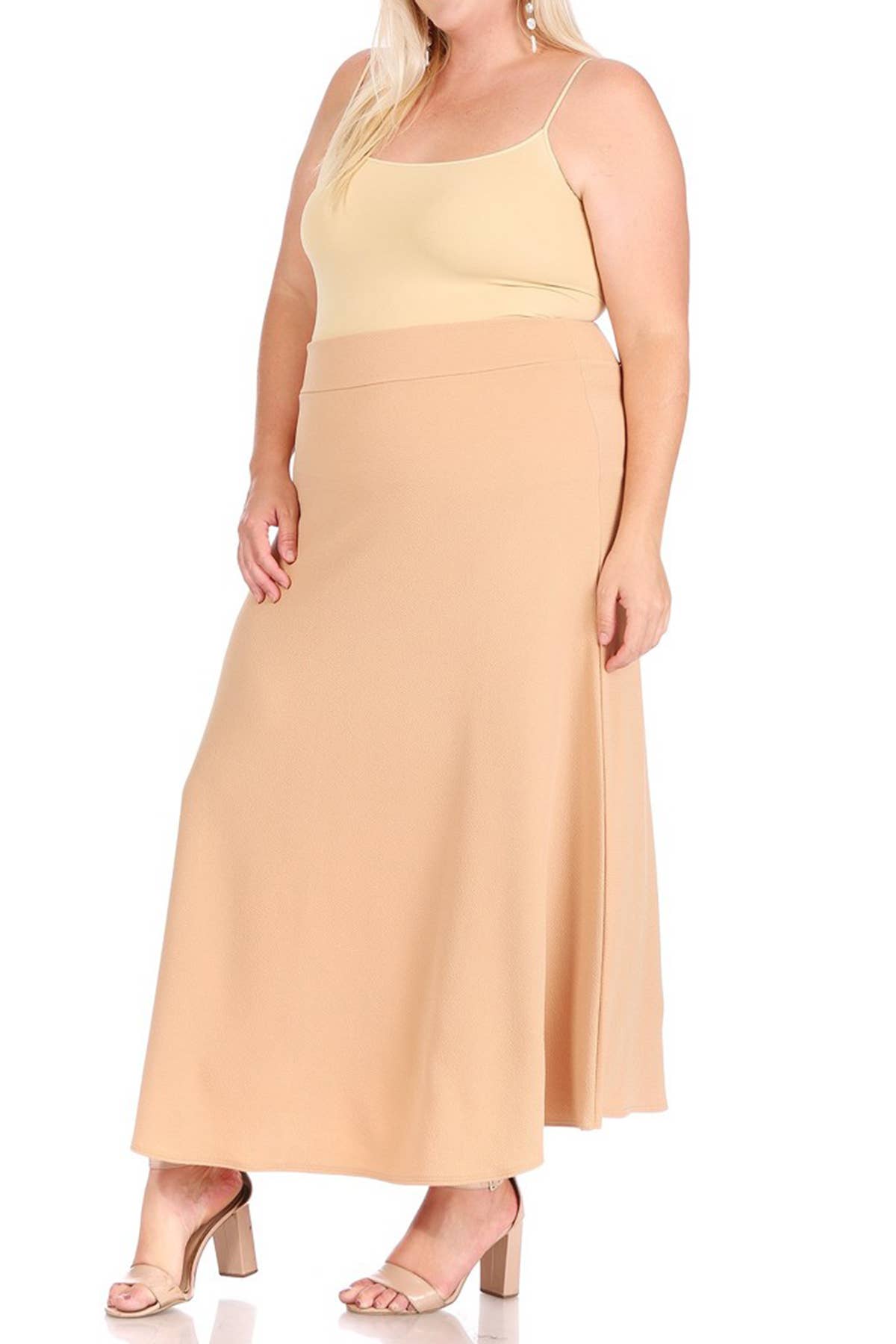 Women's Plus Size Solid Flare A-line Long Skirt