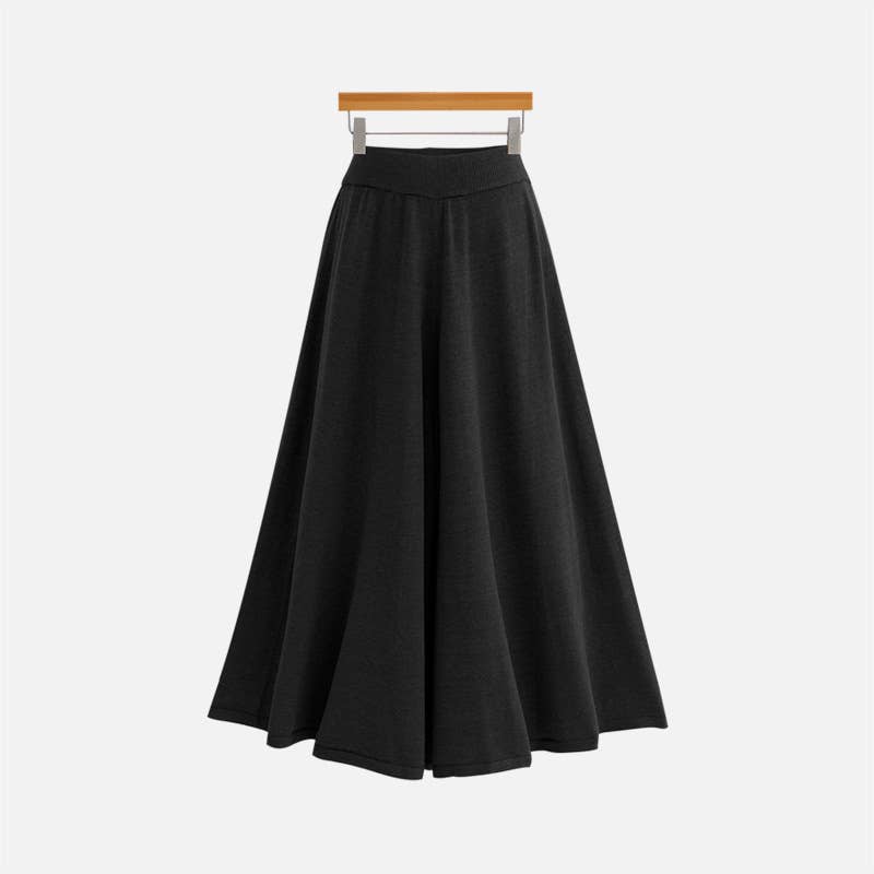 High-Waisted Loose-Fitting Midi Skirt