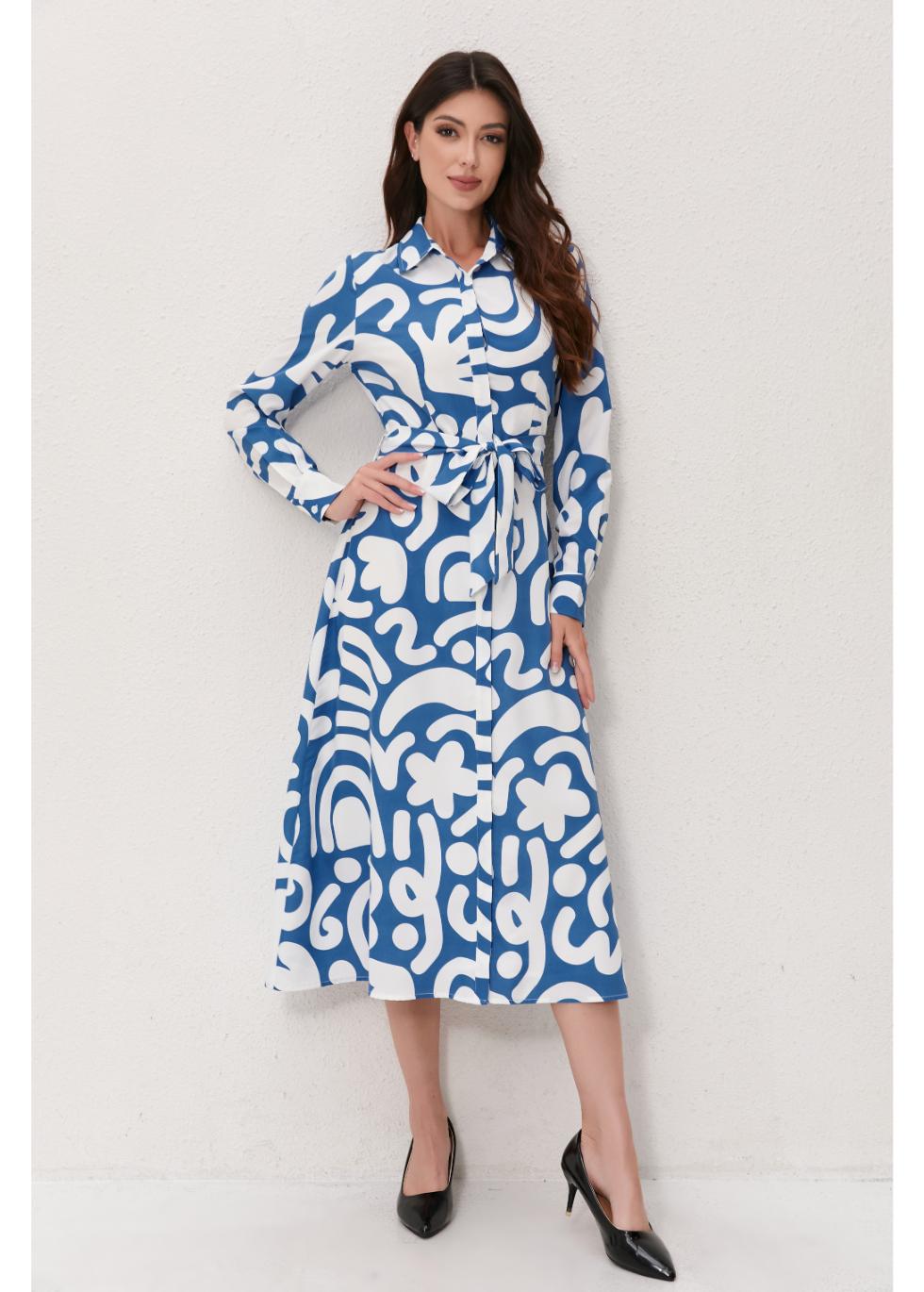 Abstract Harmony Shirt Dress