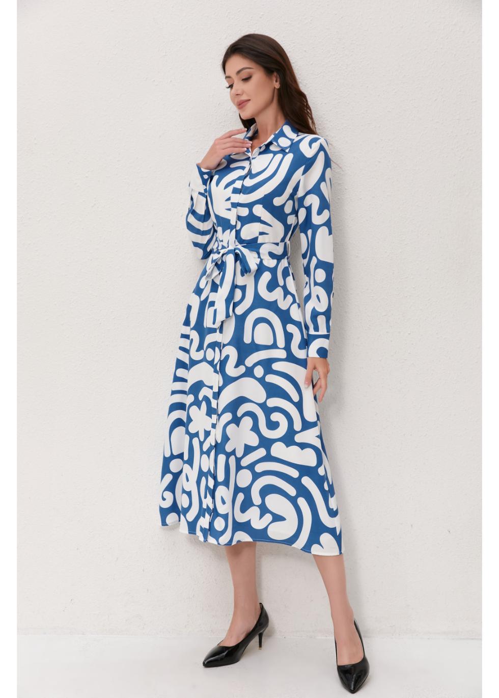 Abstract Harmony Shirt Dress