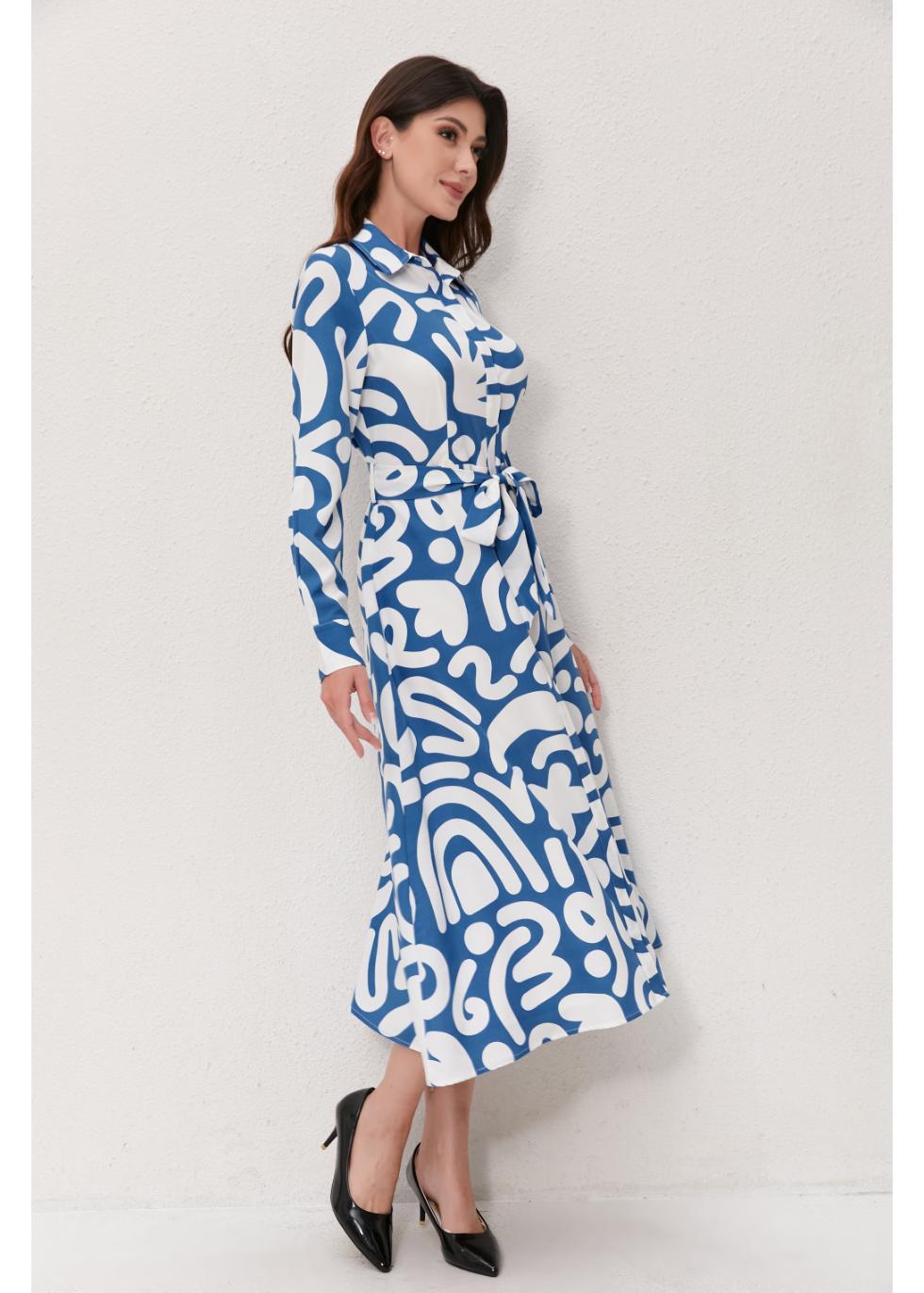 Abstract Harmony Shirt Dress