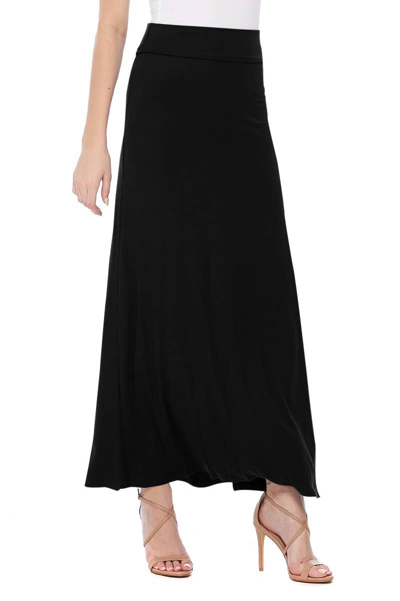 Women's Casual Relaxed Fit Solid Maxi Skirt (Open Pack)