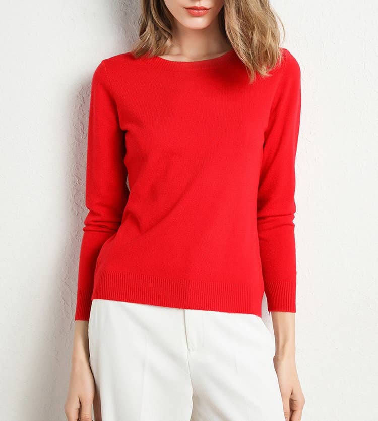 Round Neck Knitted Cardigan with Base Sweater