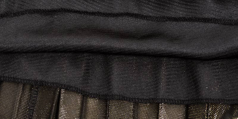 Metallic Elastic waist pleated skirt