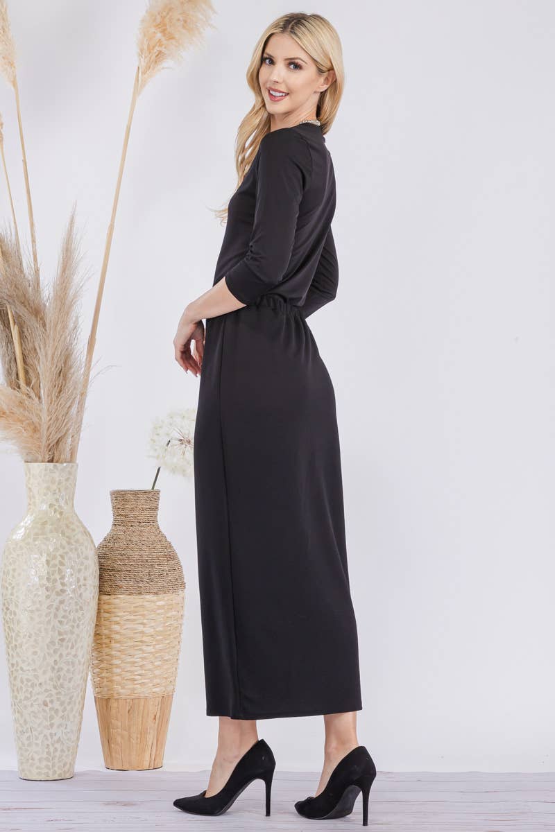 NEW COLORS- LONG PENCIL SKIRT -WITH ELASTIC WAIST BAND
