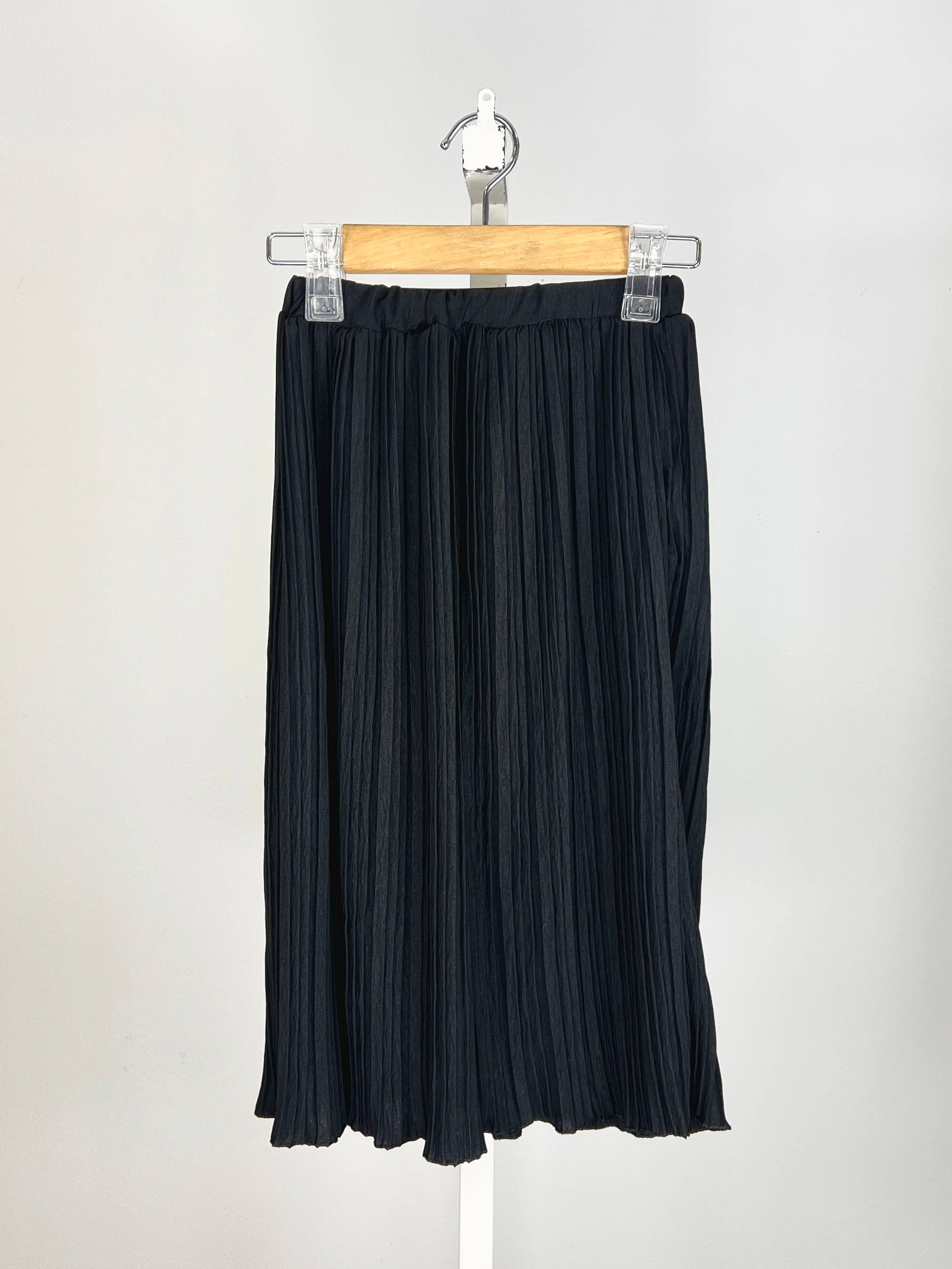 Long pleated skirt with elastic waistband for girls: Bleu ciel