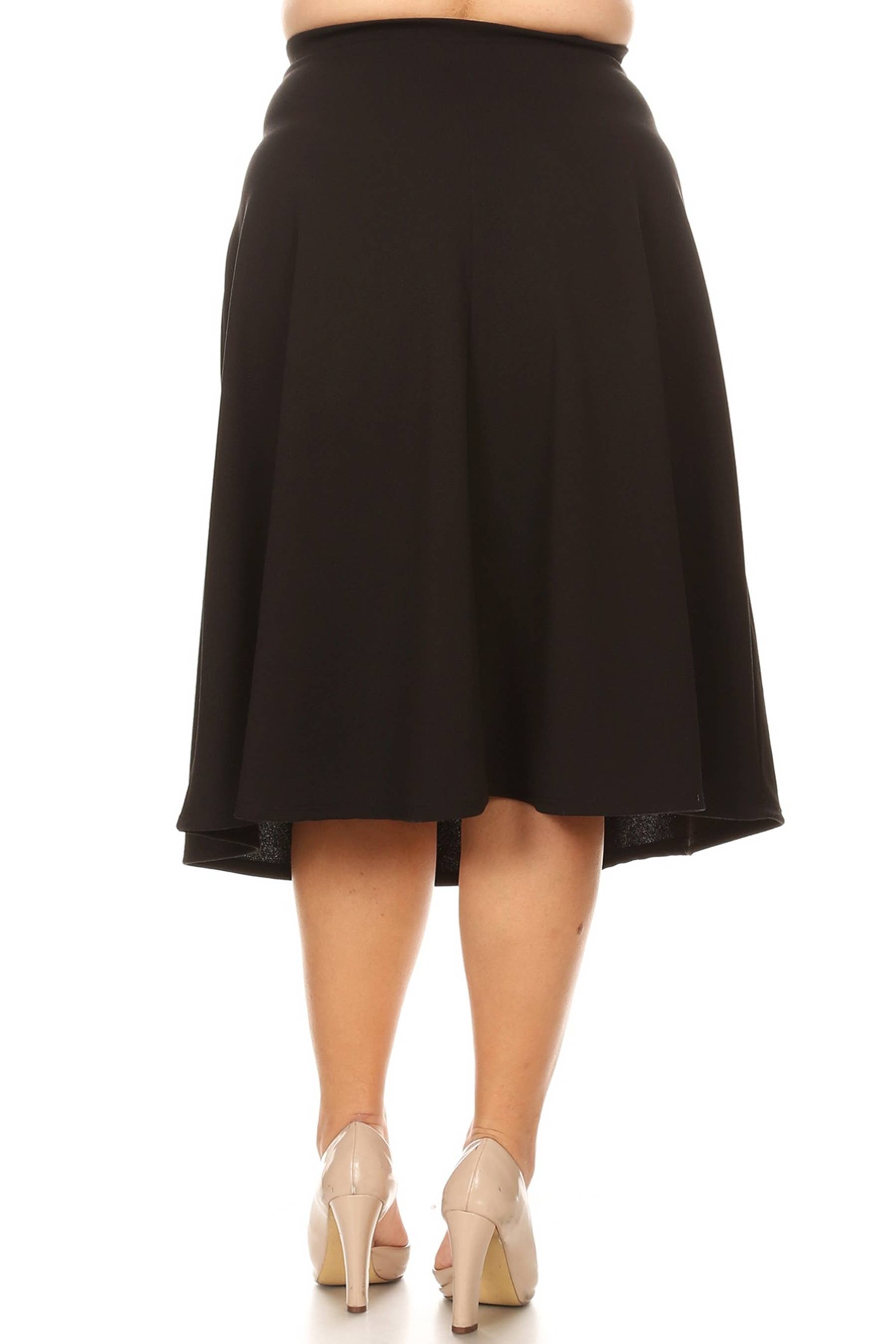 Women's Plus Size A-Line Flared Midi Skirt