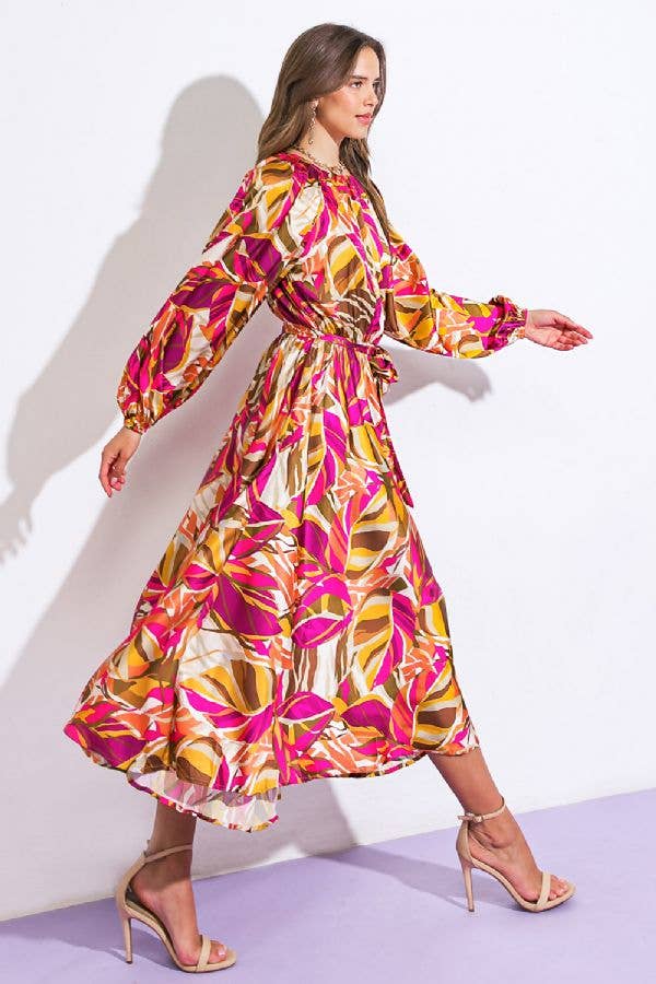 A printed woven midi dress - ID20590
