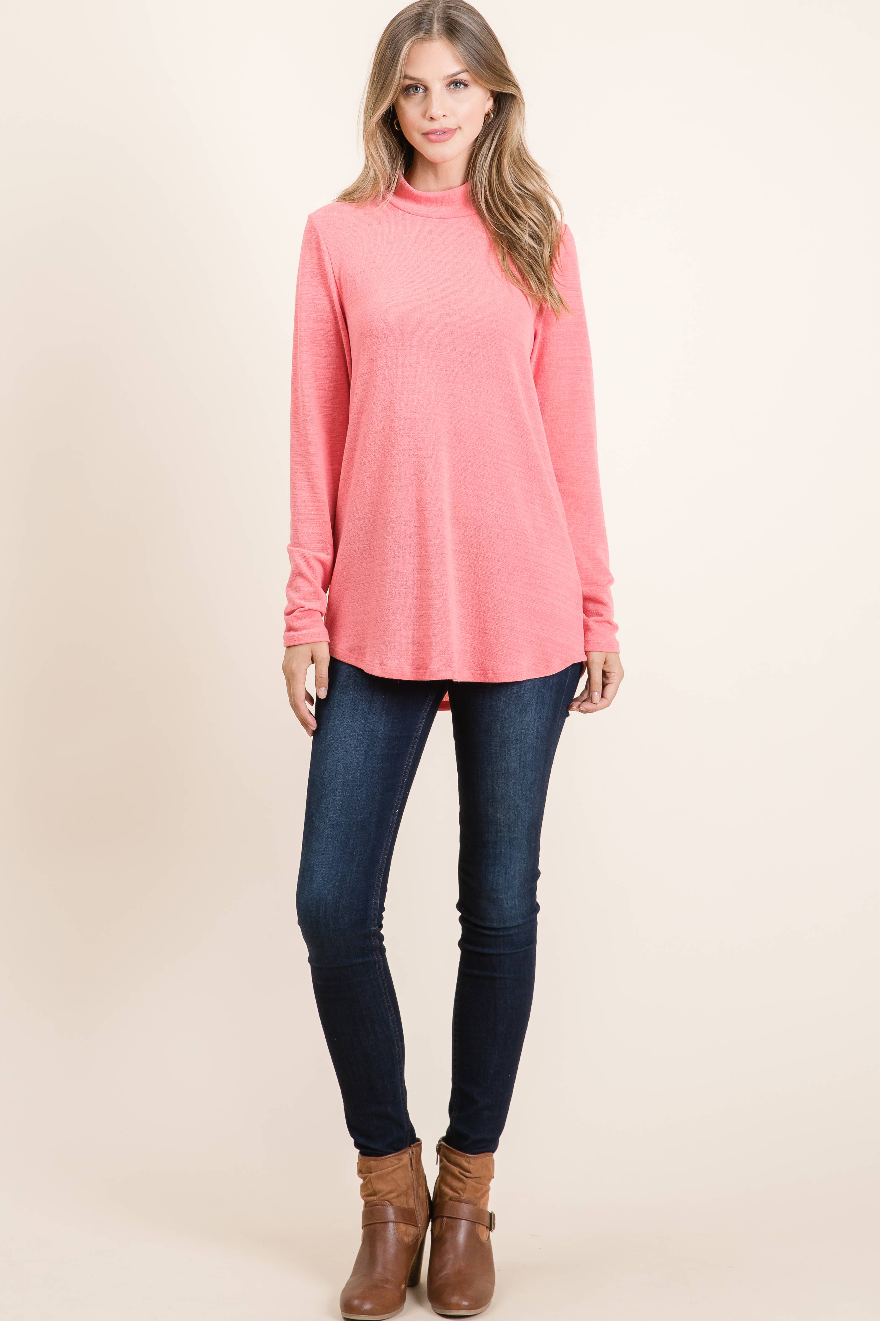 TL1514 Mock Neck Knit Top