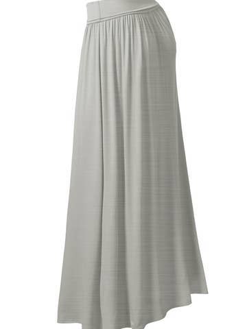 High Waist Elastic Closure Gather Maxi Skirt