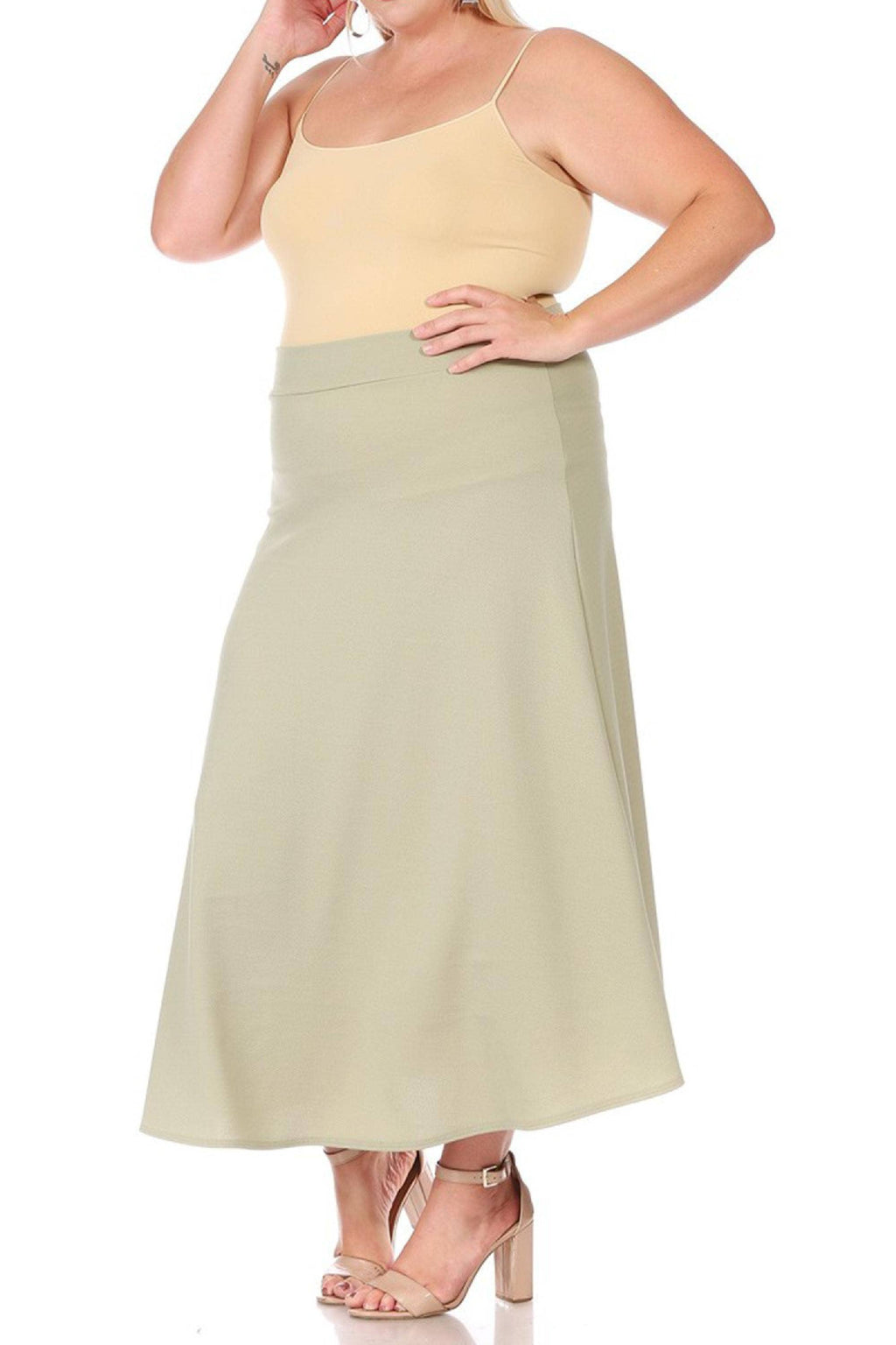 Women's Plus Size Flare A-line Long Skirt