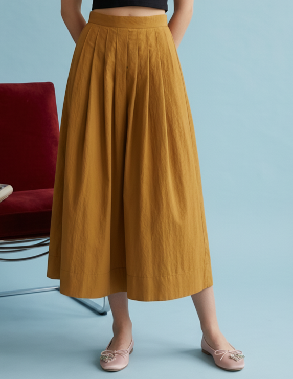 JOS1020 Elegant Pleated Midi Skirt