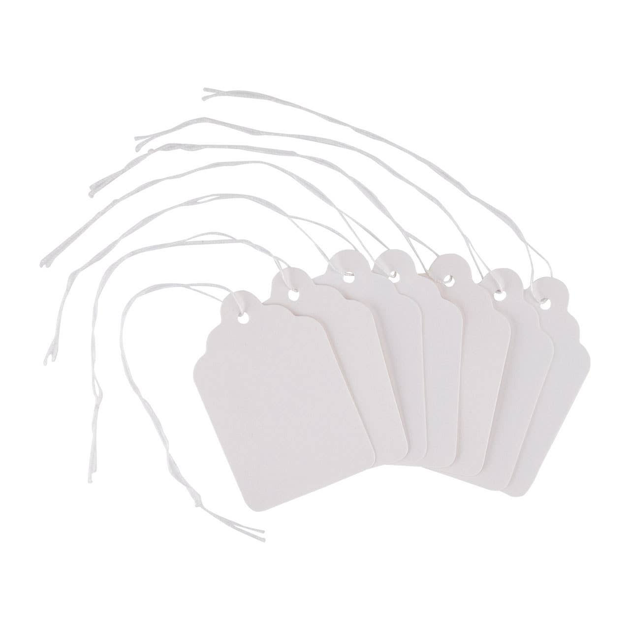 #7 Strung Merchandise Price Tags - White - Carton of 1,000
