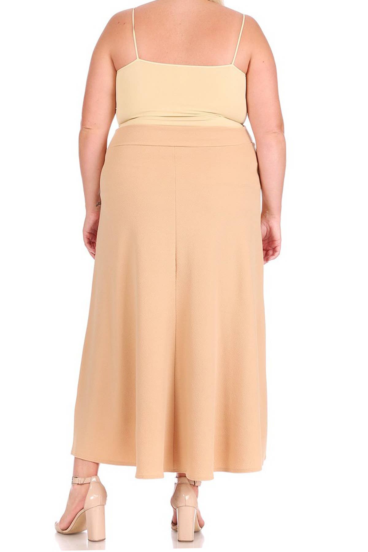 Women's Plus Size Solid Flare Maxi Skirt