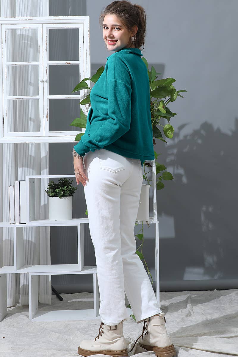 CWOJA705-P_NECK HALF ZIP UP FLEECE PULLOVER ANORAK JACKET