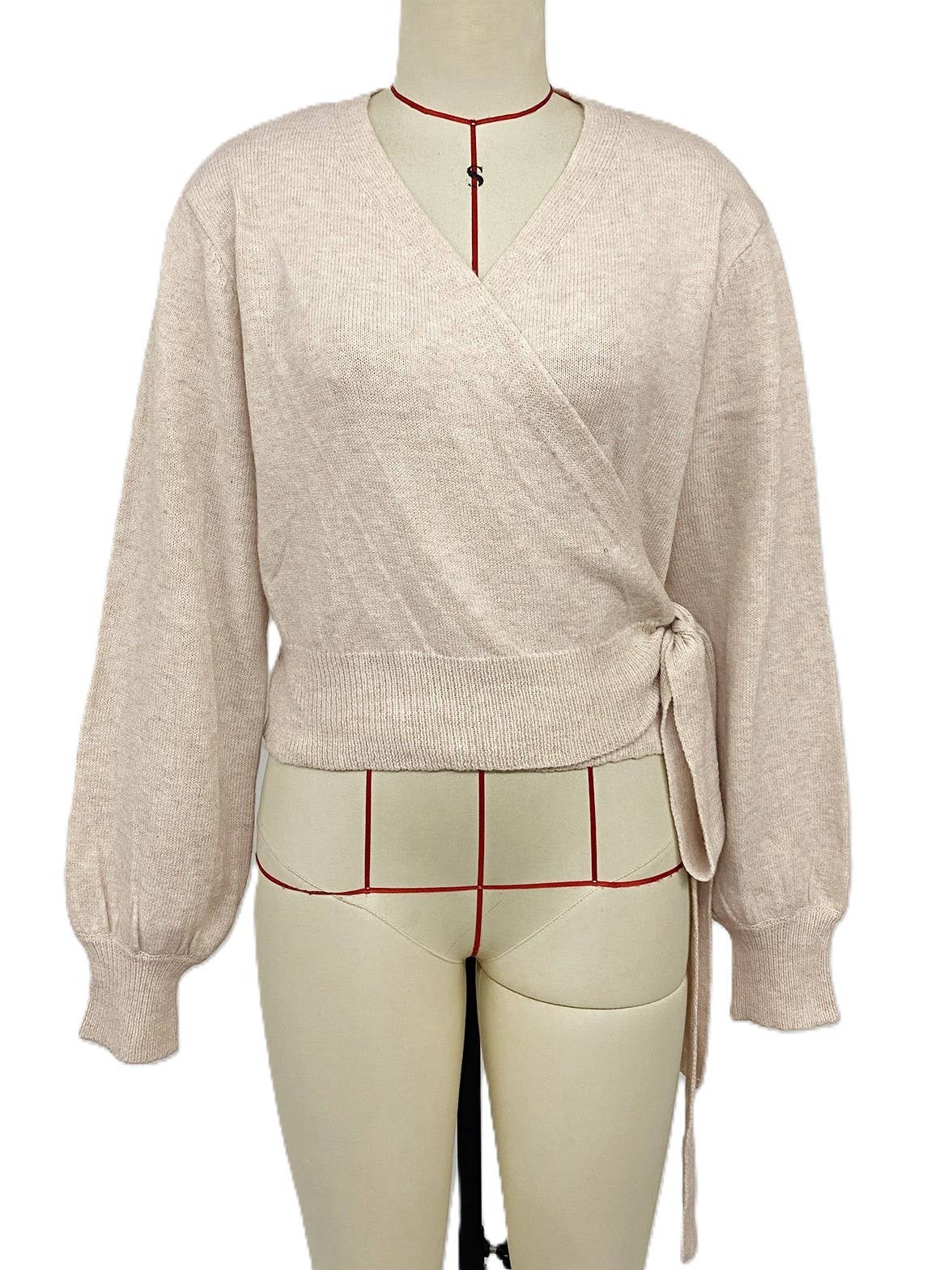 Wrap V Neck Self Tie Knit Top Cross Front Knit Sweater