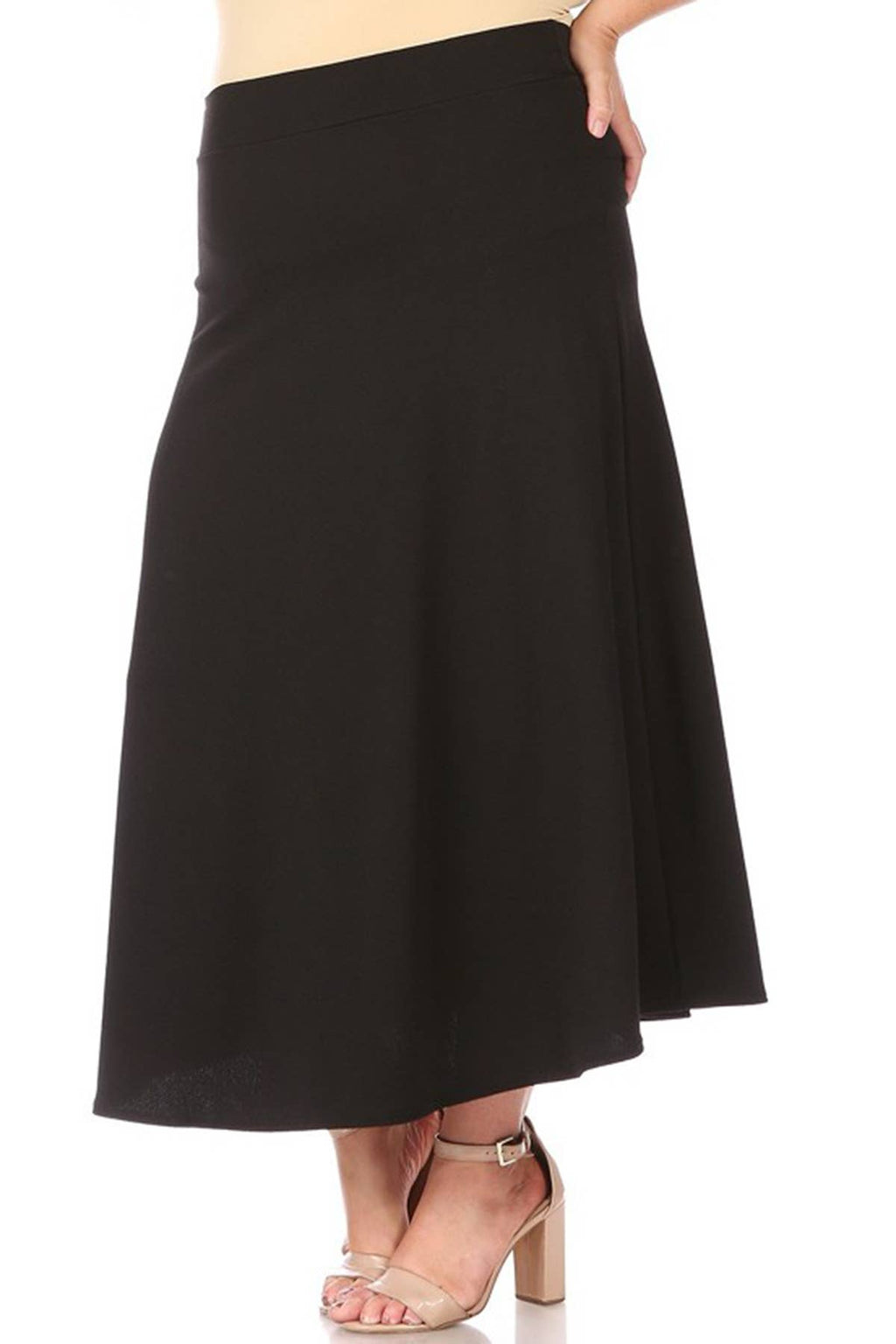 Women's Plus Size Solid Flare A-line Long Skirt