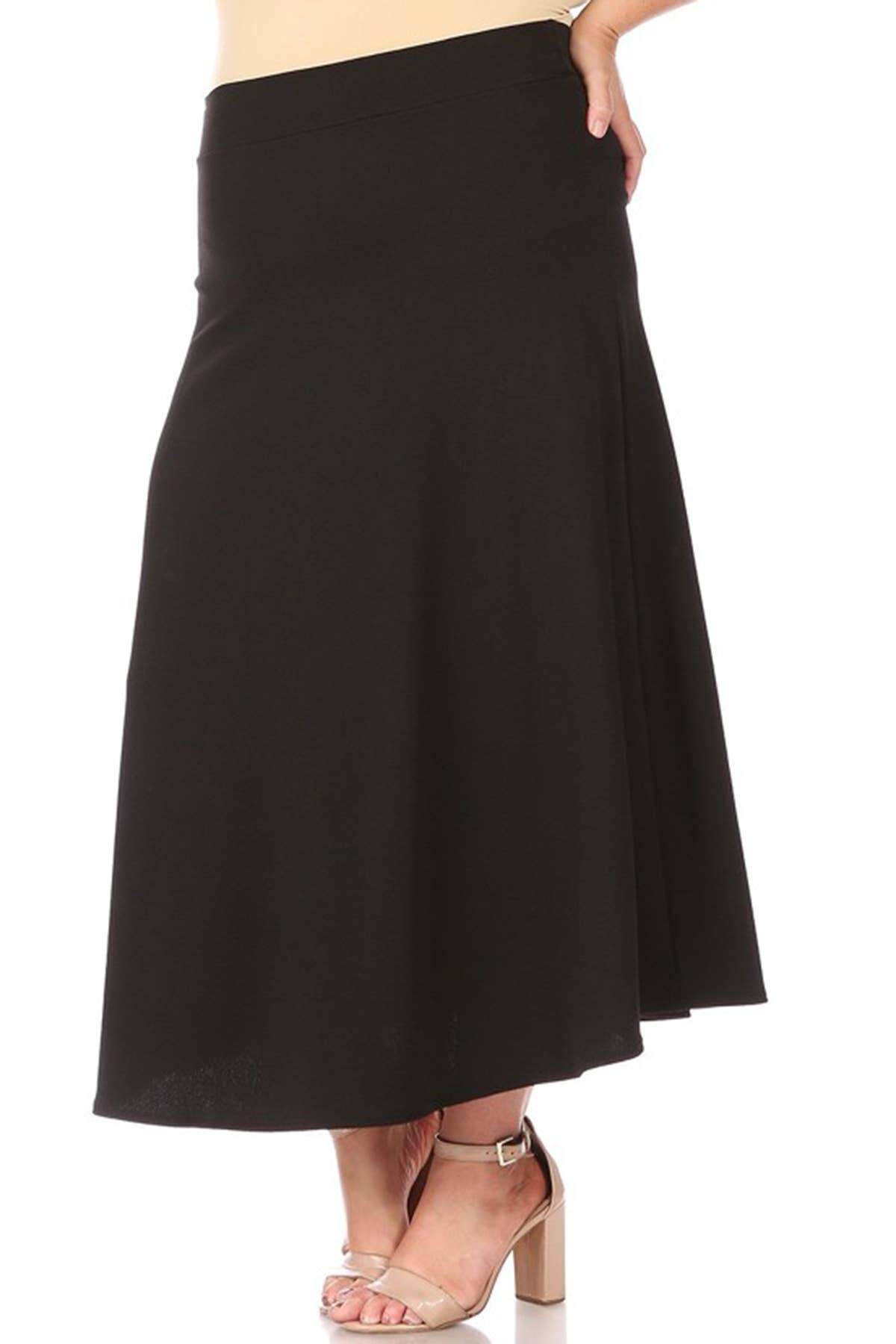 Women's Plus Size Solid Flare A-line Long Skirt