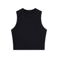 Basic Essential cotton blend fitted high neck crop tank top