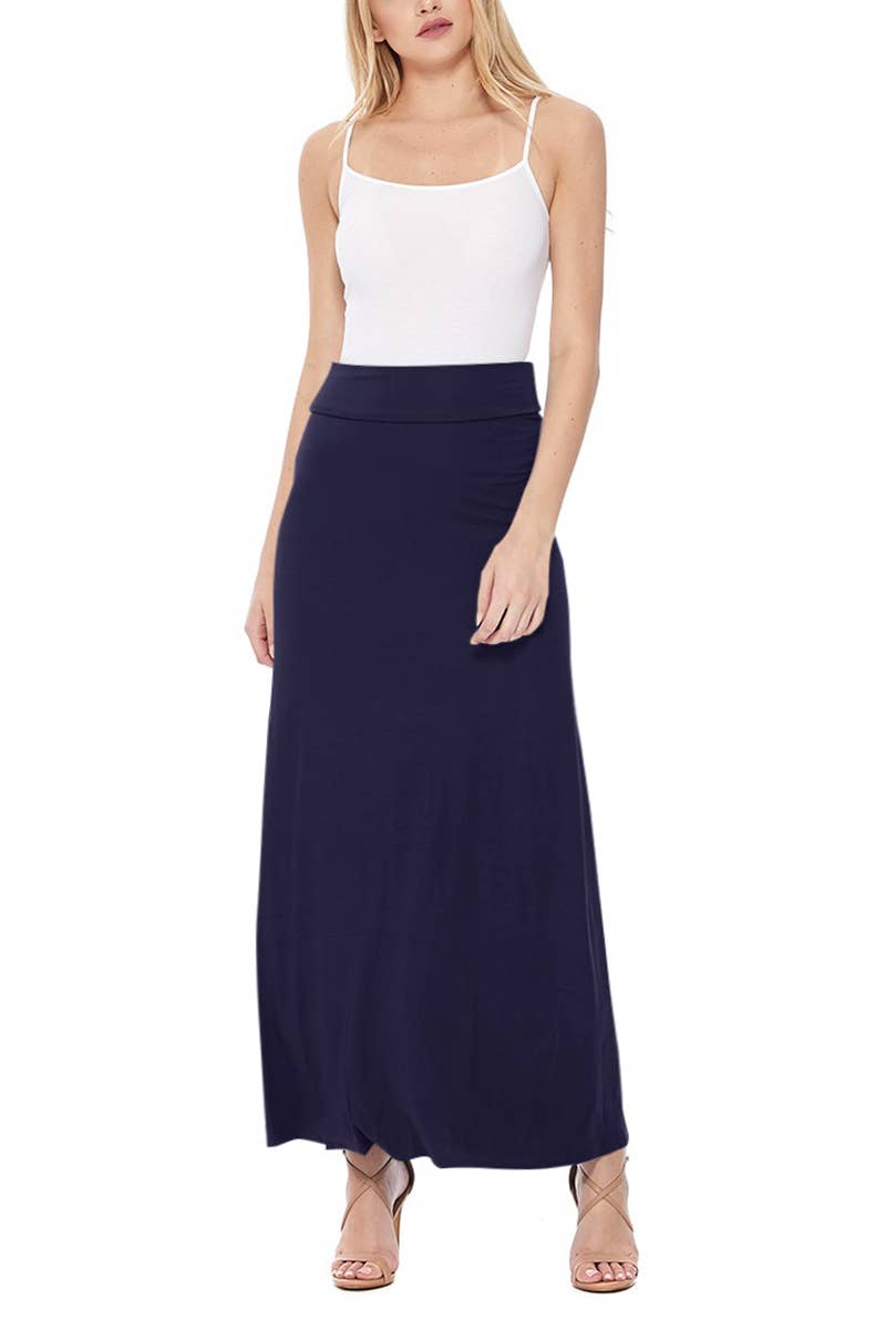 Women's Casual Relaxed Fit Solid Maxi Skirt (Open Pack)