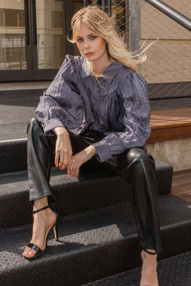 CRINKLE SATIN SHIRT