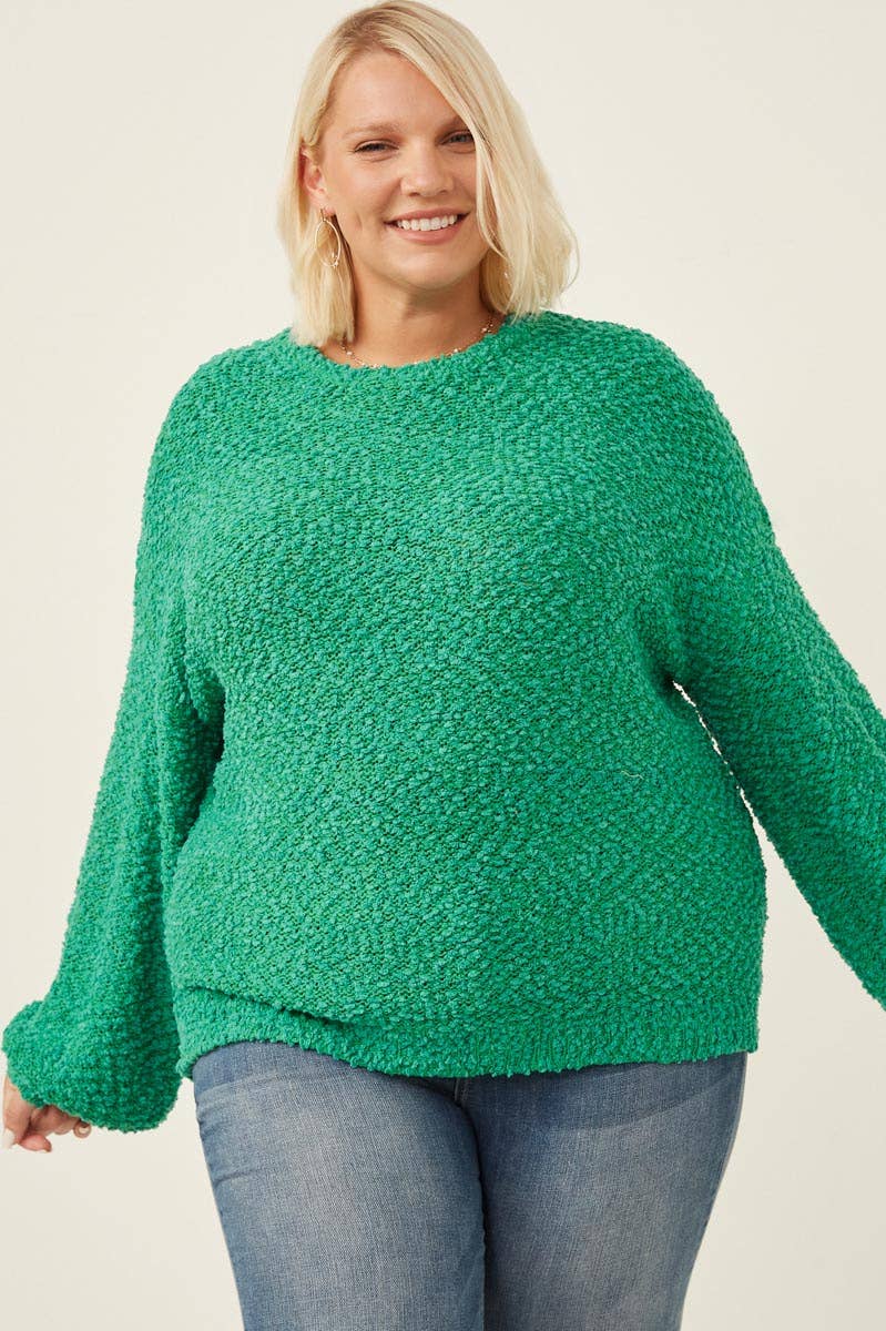 Womens Popcorn Knit Pullover Sweater