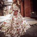 Women Floral Maxi Dress Long Sleeve Casual Holiday Outfit