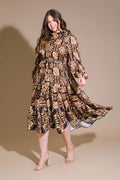 A printed woven midi dress - ID21481-P