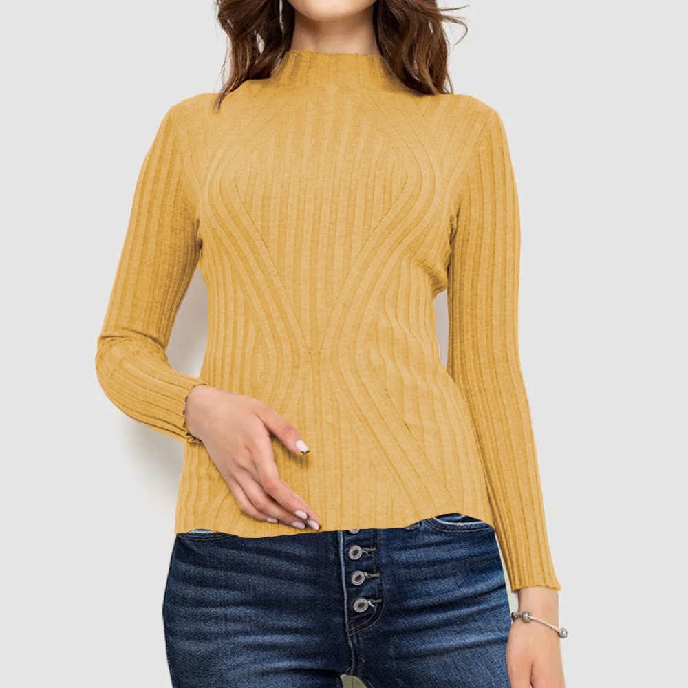 Striped long-sleeved knitted base layer sweater