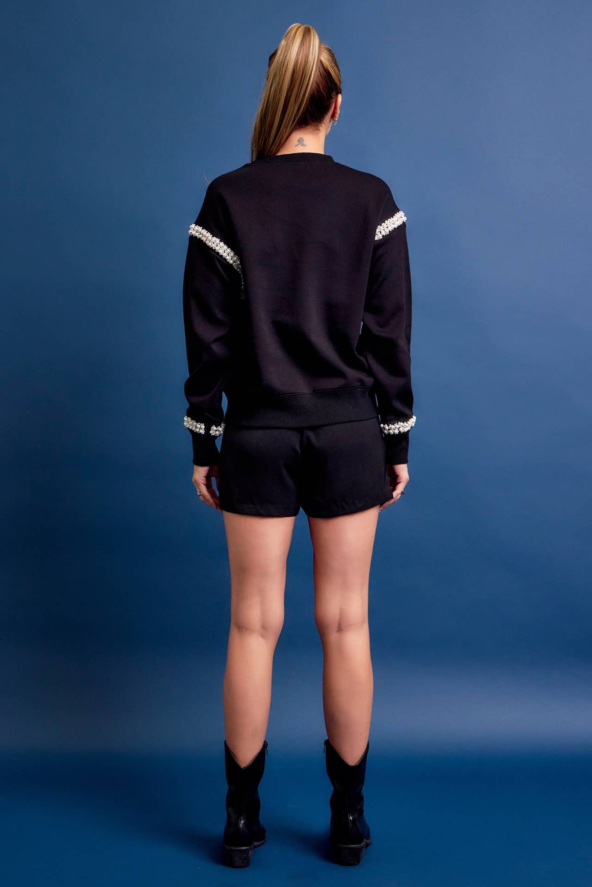 All Day Crew Neck Sweatshirt With Beaded Trim