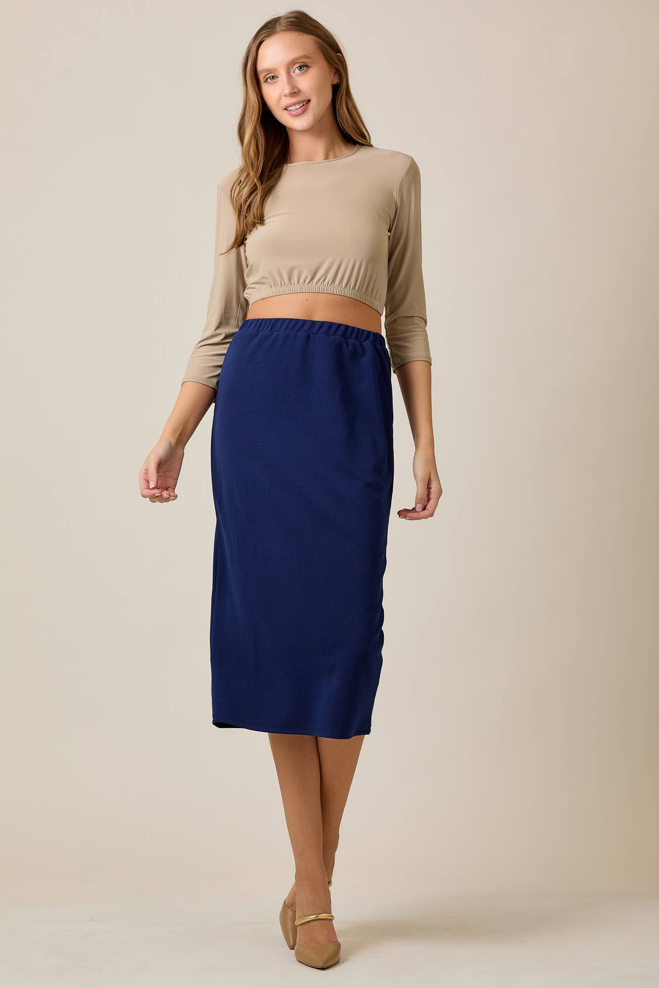 PLUS SIZE KNEE LENGTH PENCIL SKIRT -MODEST 31-INCH  -CS33770