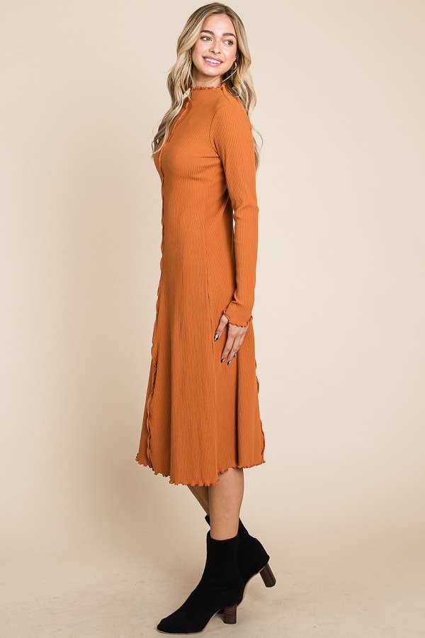MOCK NECK MEDI DRESS
