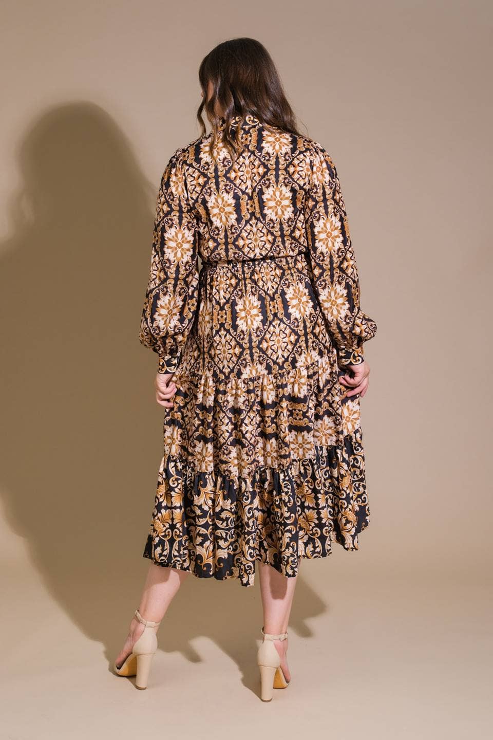 A printed woven midi dress - ID21481-P