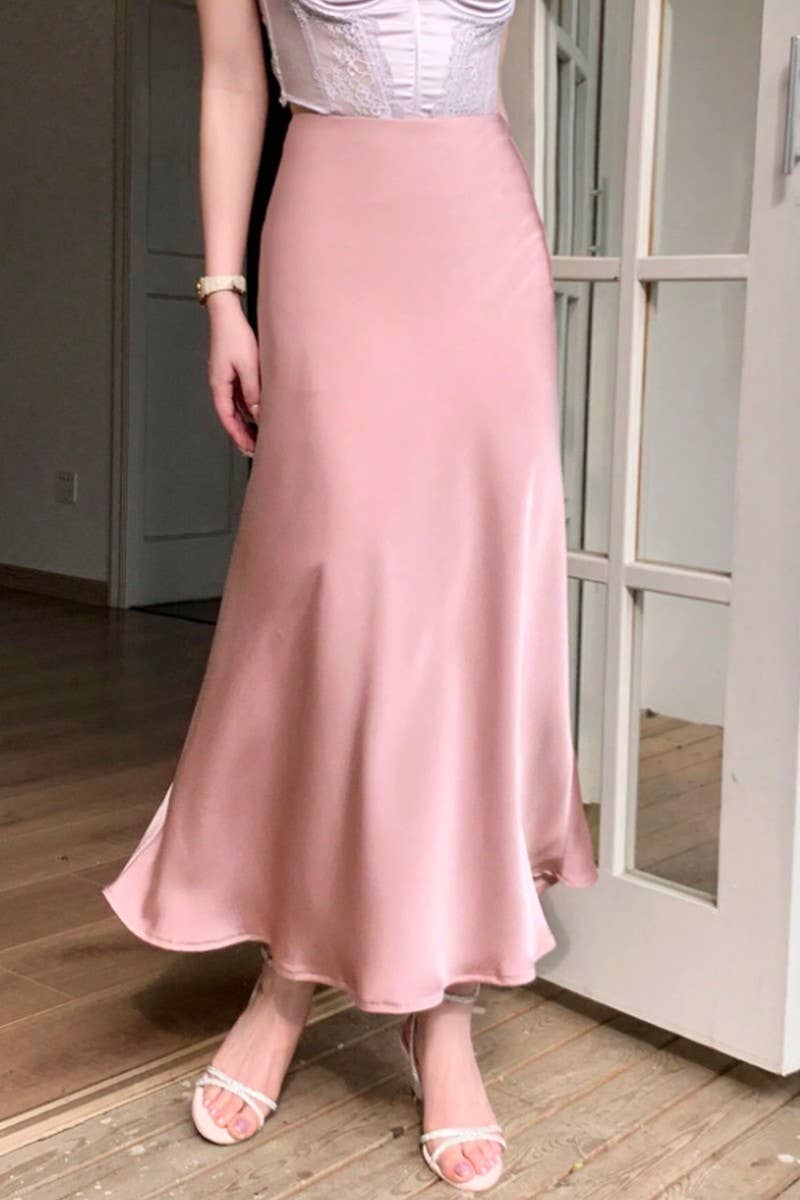 CWBLS00755_SATIN MERMAID PENCIL SKIRT FALL WINTER