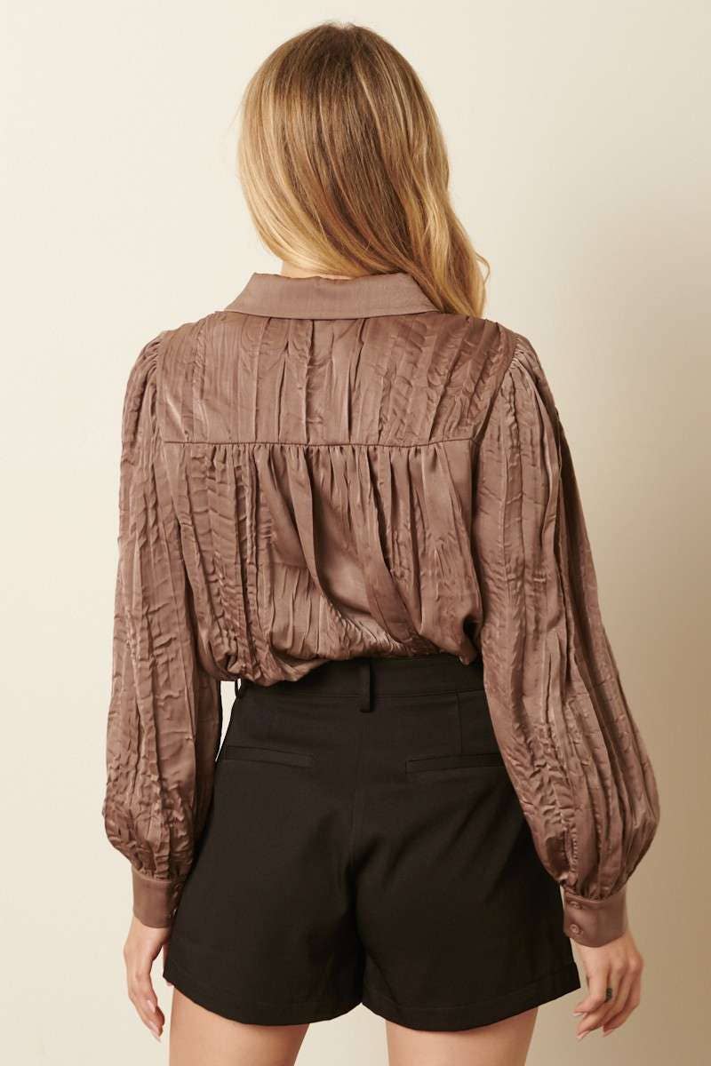 CRINKLE SATIN SHIRT