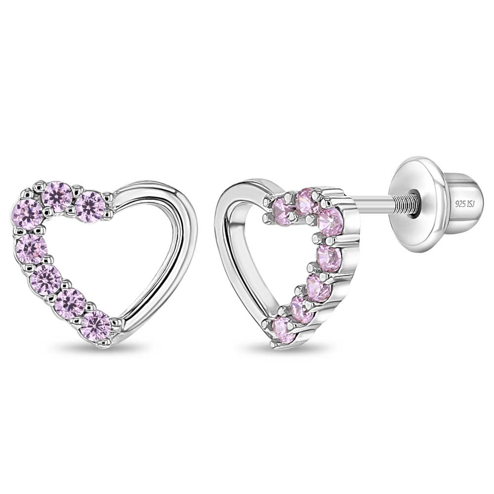 Two in One Heart Toddler / Kids Earrings - Sterling Silver